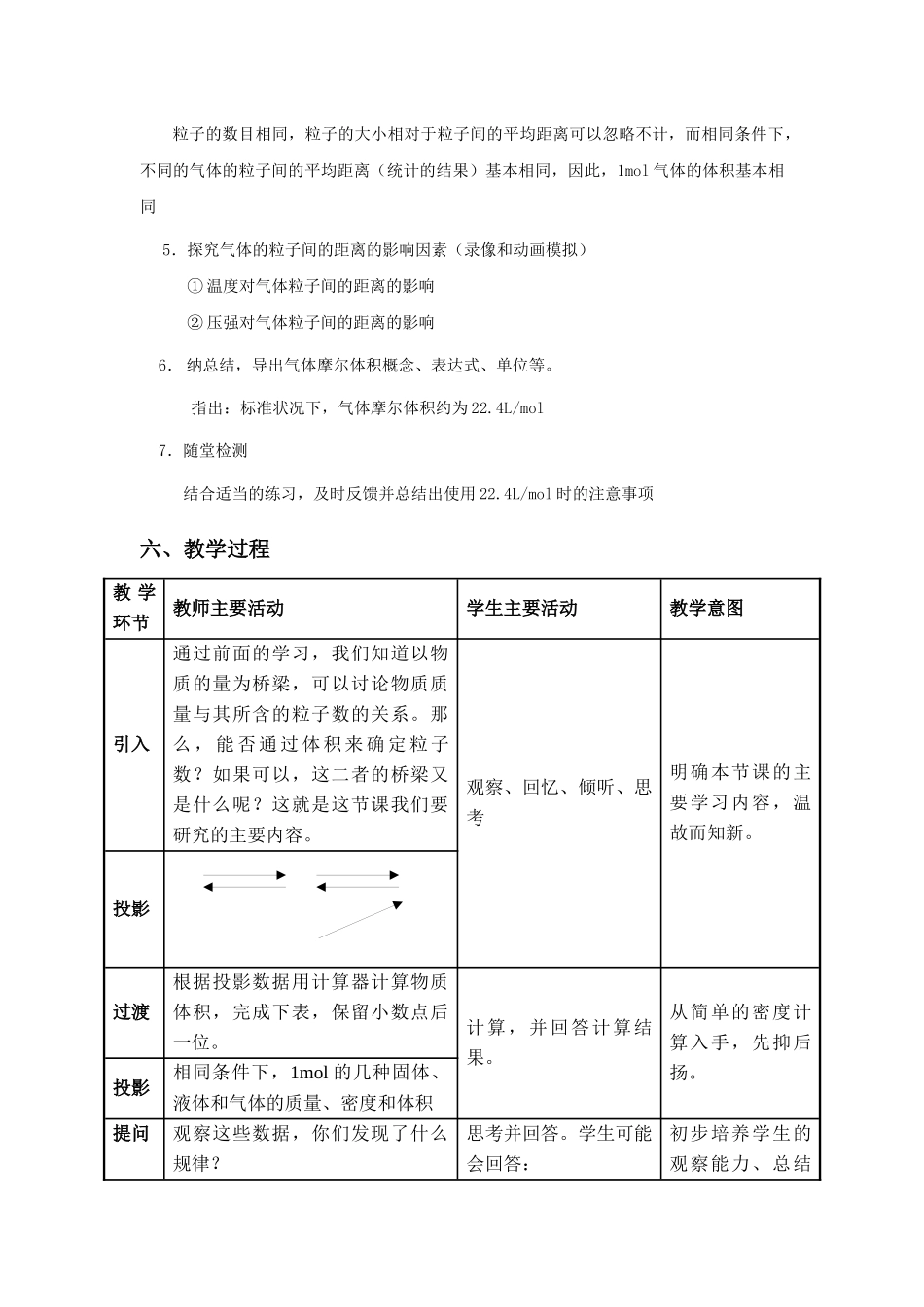 关于《气体摩尔体积》的教学设计和教学反思_第3页