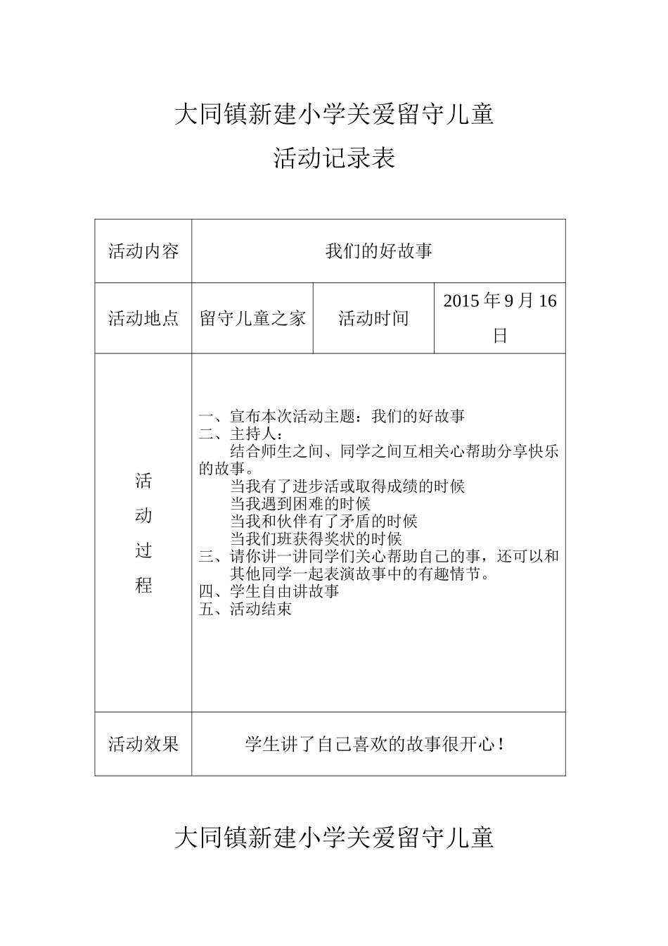 关爱留守儿童活动记录15年度_第1页