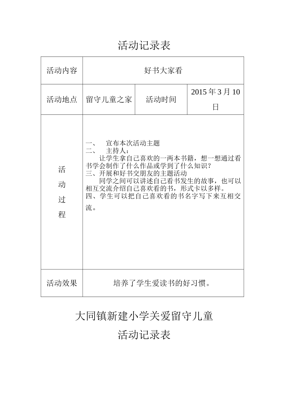 关爱留守儿童活动记录15年度_第2页