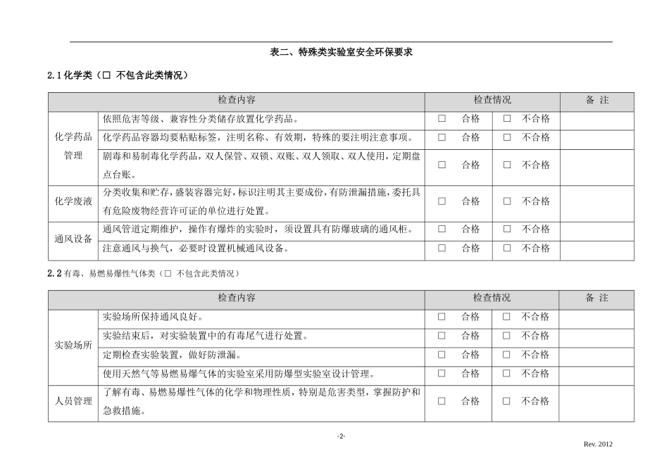 关于《实验室安全环保检查表格》的说明_第3页