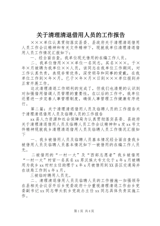 关于清理清退借用人员的工作报告
