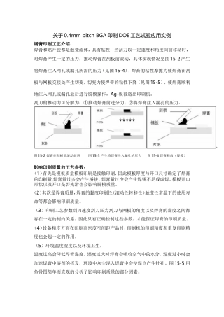 关于0.4mm-pitch-BGA印刷DOE工艺试验应用实例