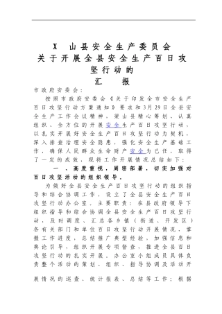 关于报送百日攻坚行动情况汇报DOC
