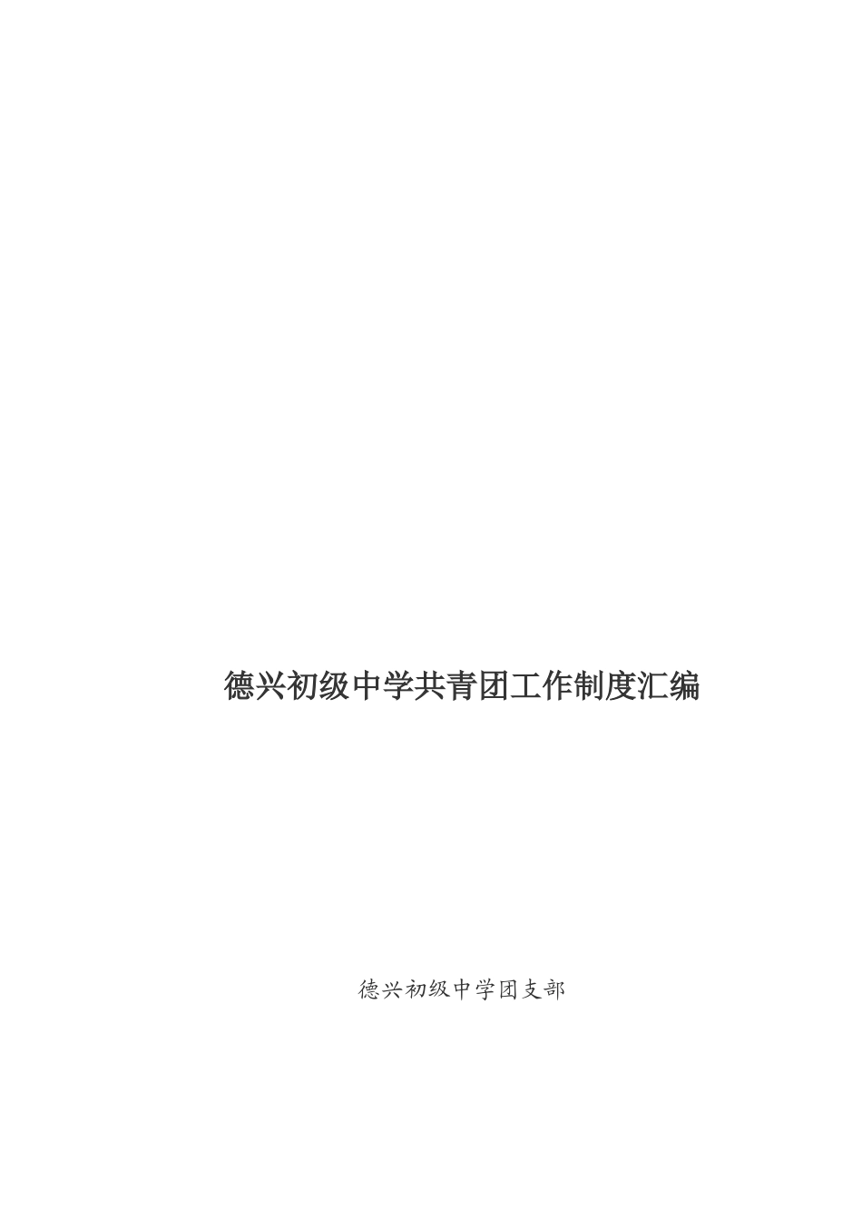共青团工作制度汇编_第1页