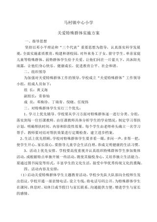 关爱特殊群体活动实施方案
