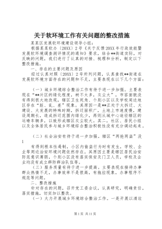 关于软环境工作有关问题的整改措施