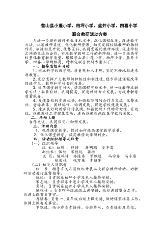 联合教研活动方案