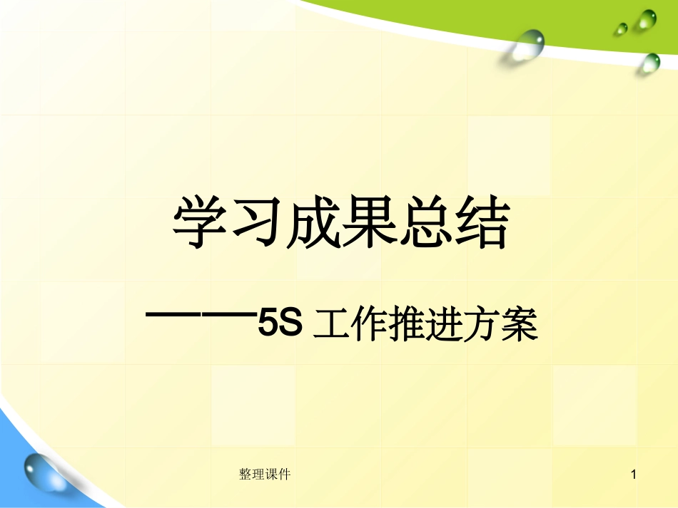5S工作推进方案_第1页