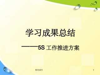 5S工作推进方案