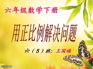 正比例解决问题