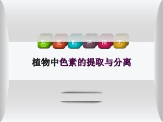 植物中色素的提取与分离