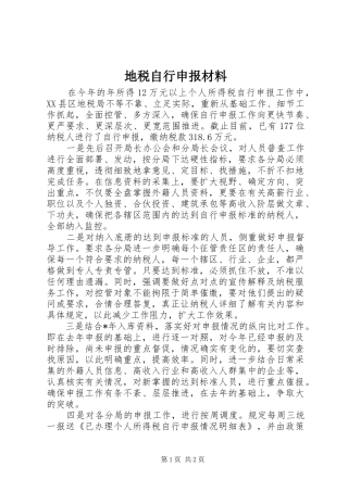 地税自行申报材料