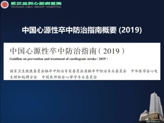 中国心源性卒中防治的指南概要