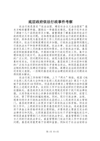 底层政府依法行政事件考察