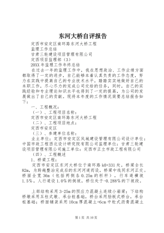 东河大桥自评报告