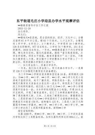 东平街道毛庄小学迎县办学水平观摩评估