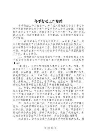 冬季行动工作总结