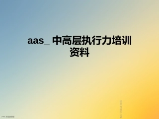aas中高层执行力培训资料
