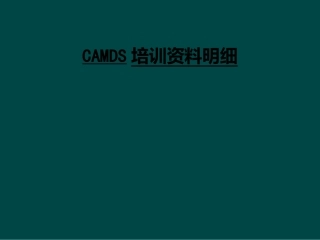 CAMDS培训资料明细