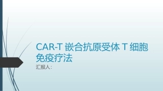 CART嵌合抗原受体T细胞免疫疗法