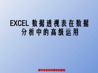 EXCEL数据透视表在数据分析中的