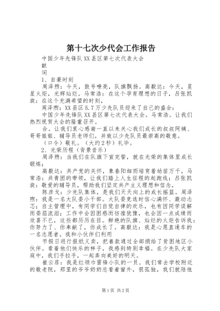 第十七次少代会工作报告