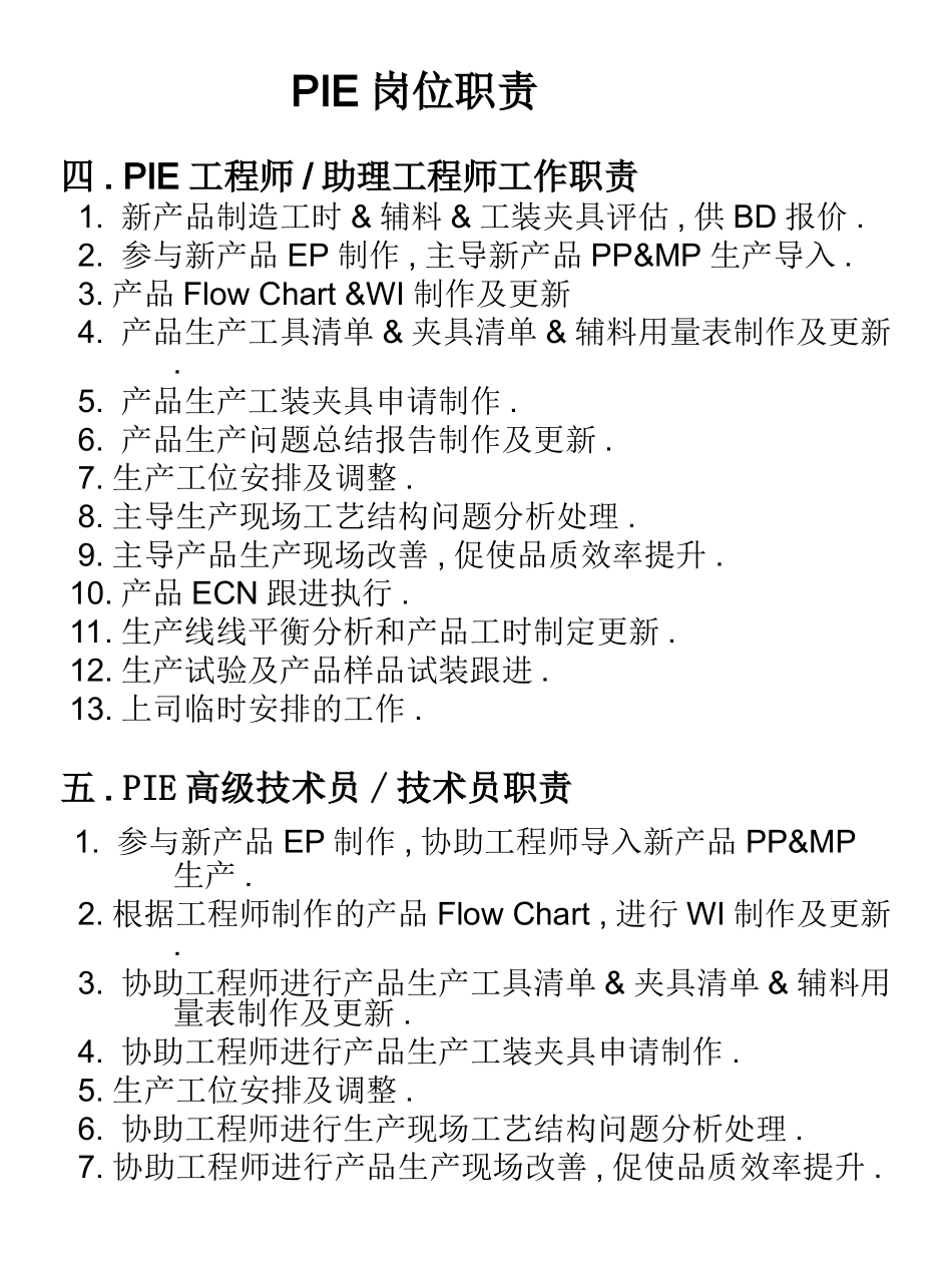 PIE工程师工作职责介绍_第1页