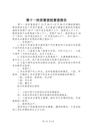 第十一扶贫督查组督查报告