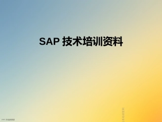 SAP技术培训资料