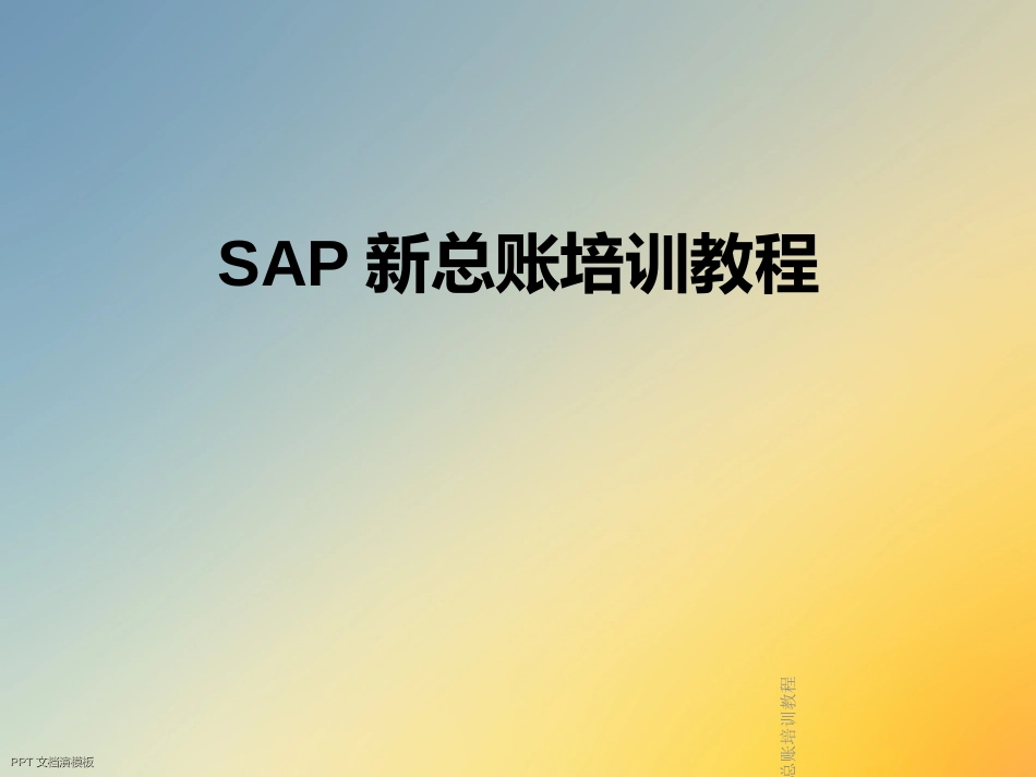 SAP新总账培训教程_第1页