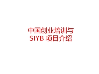 SYB创业培训资料