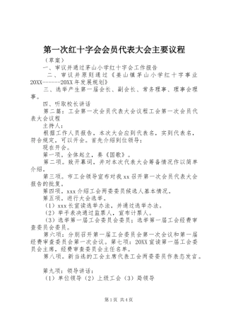 第一次红十字会会员代表大会主要议程