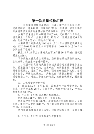 第一次质量巡检汇报