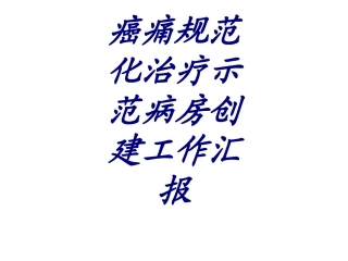 癌痛规范化治疗示范病房创建工作汇报优质课件