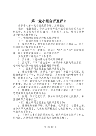 第一党小组自评互评