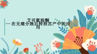 艾司氯胺酮无痛分娩后转剖宫产应用