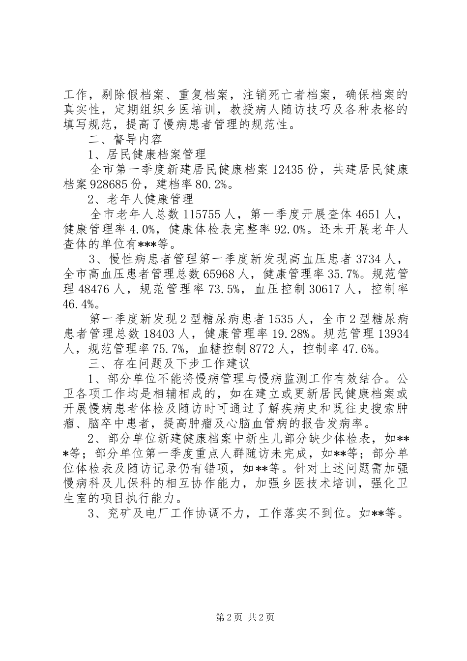 第一季度公共卫生慢性病管理督导总结_第2页