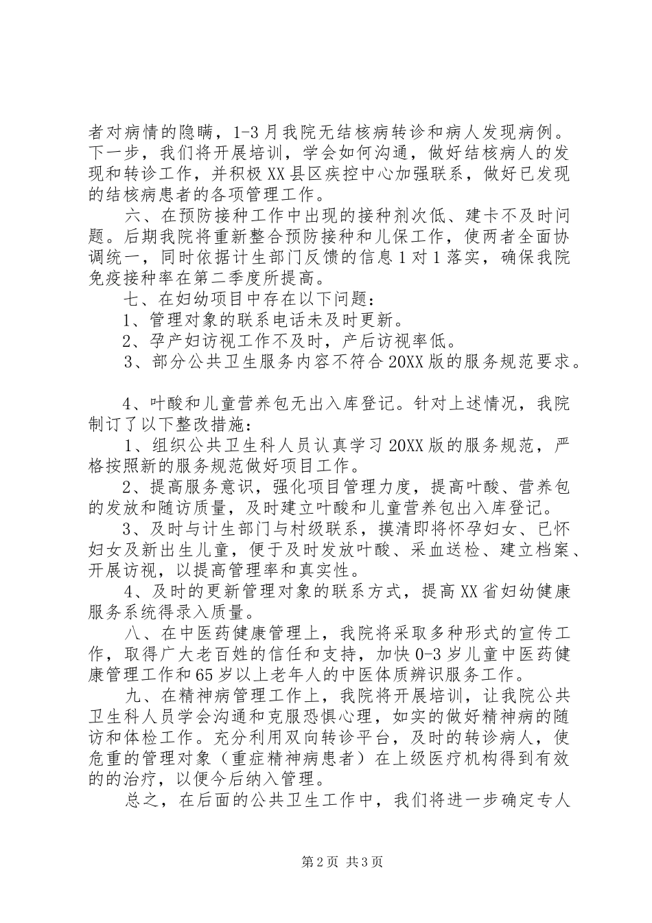 第一季度公卫督导检查有关问题的整改报告_第2页