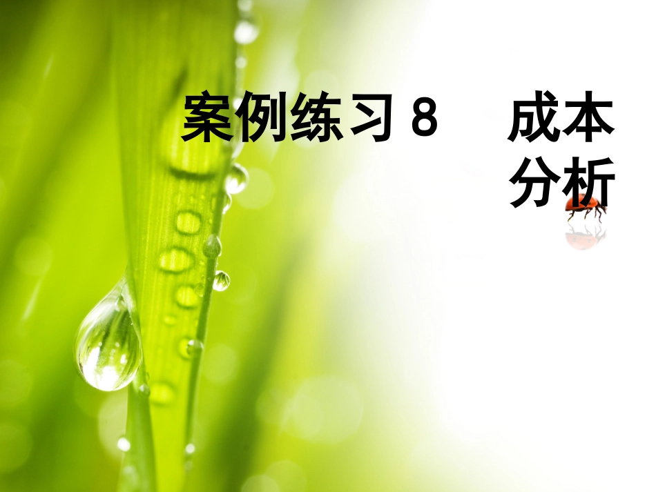 案例八成本分析_第1页