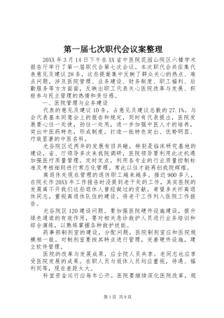 第一届七次职代会议案整理