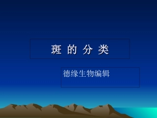 斑的形成和分类描述