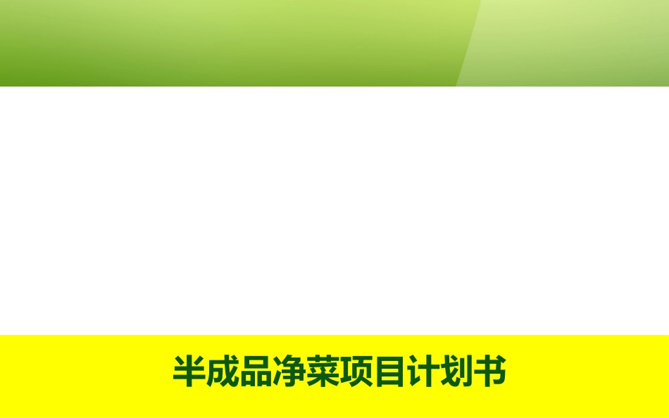 半成品净菜生鲜食材创业项目计划书_第1页