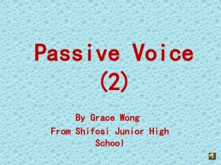 被动语态的用法和主动句变被动句