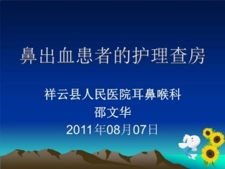 鼻出血病人护理教学查房课件