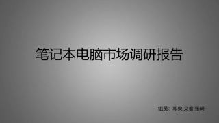 笔记本电脑市场调研报告