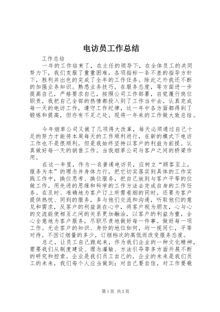 电访员工作总结