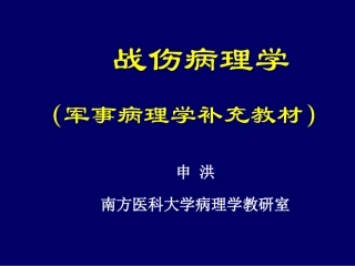 病理学战伤病理学第二章冲击伤解读