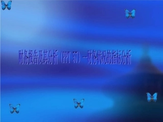 财务报告及其分析57财务状况的指标分析