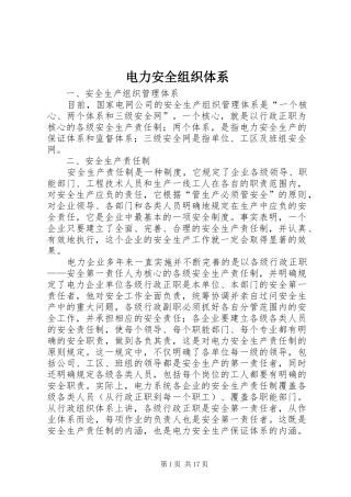 电力安全组织体系