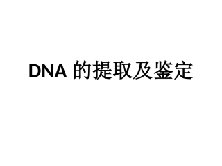 DNA的提取及鉴定